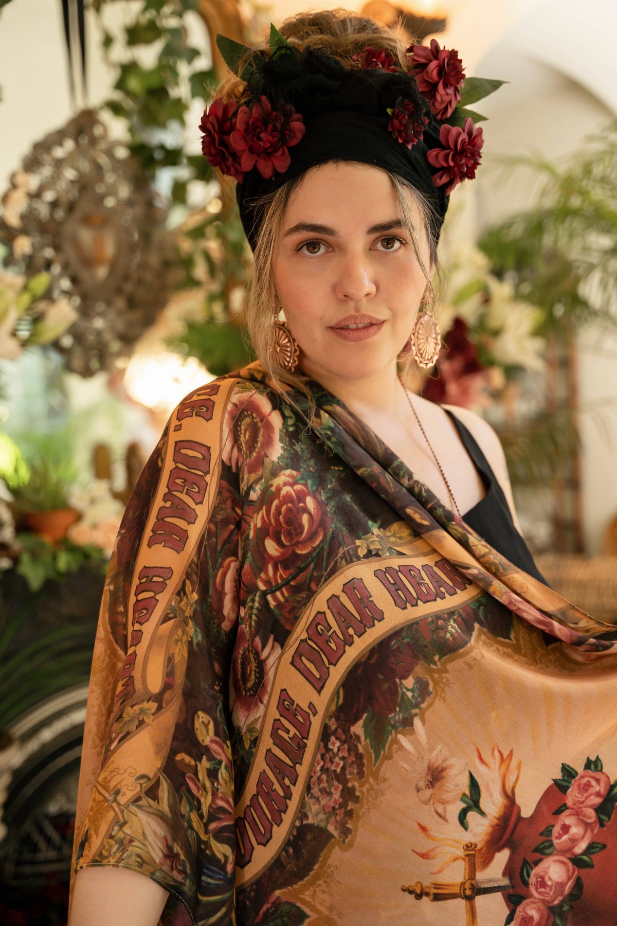 Courage Dear Heart Scarf with Sacred Heart