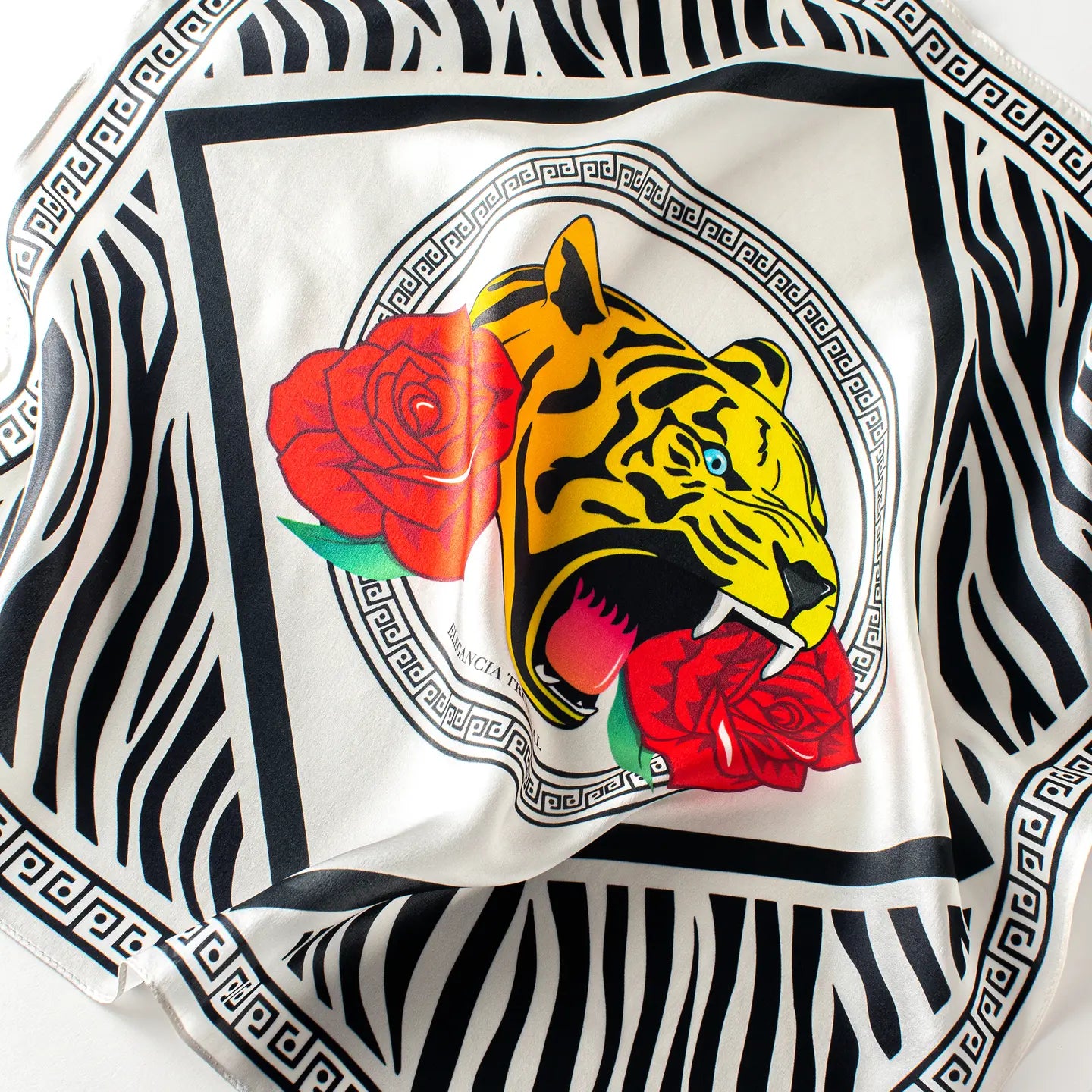 Tigre Rose Fine Silk Bandana