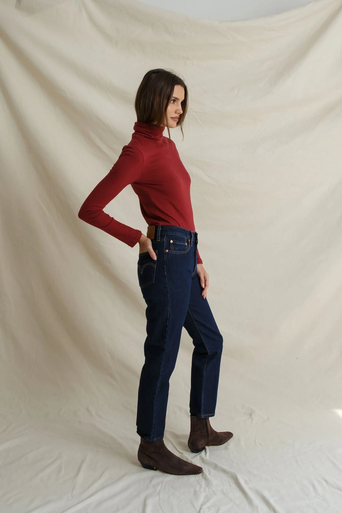 Cindy Recycled Cotton LS Turtle Neck