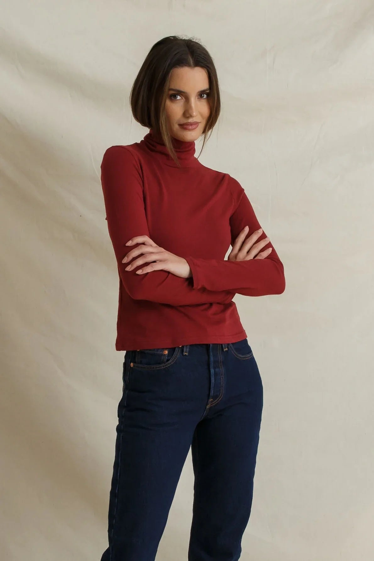 Cindy Recycled Cotton LS Turtle Neck