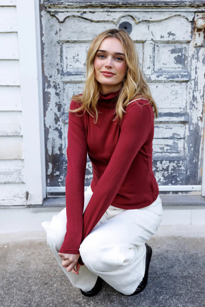 Cindy Recycled Cotton LS Turtle Neck