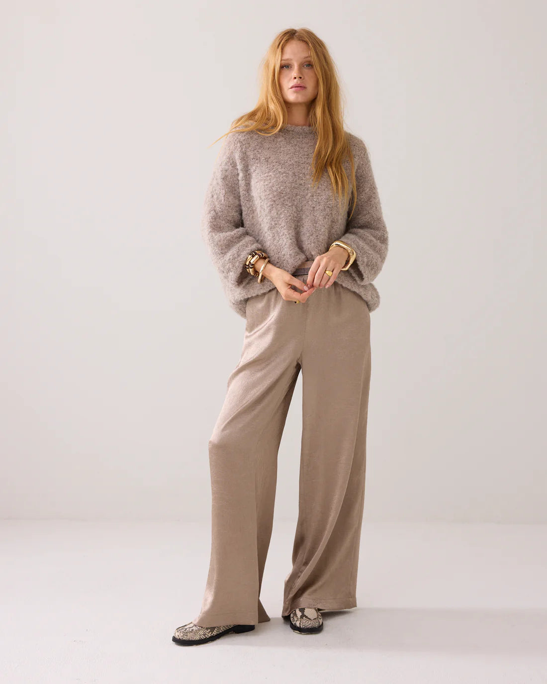 Crinkle Satin Pants