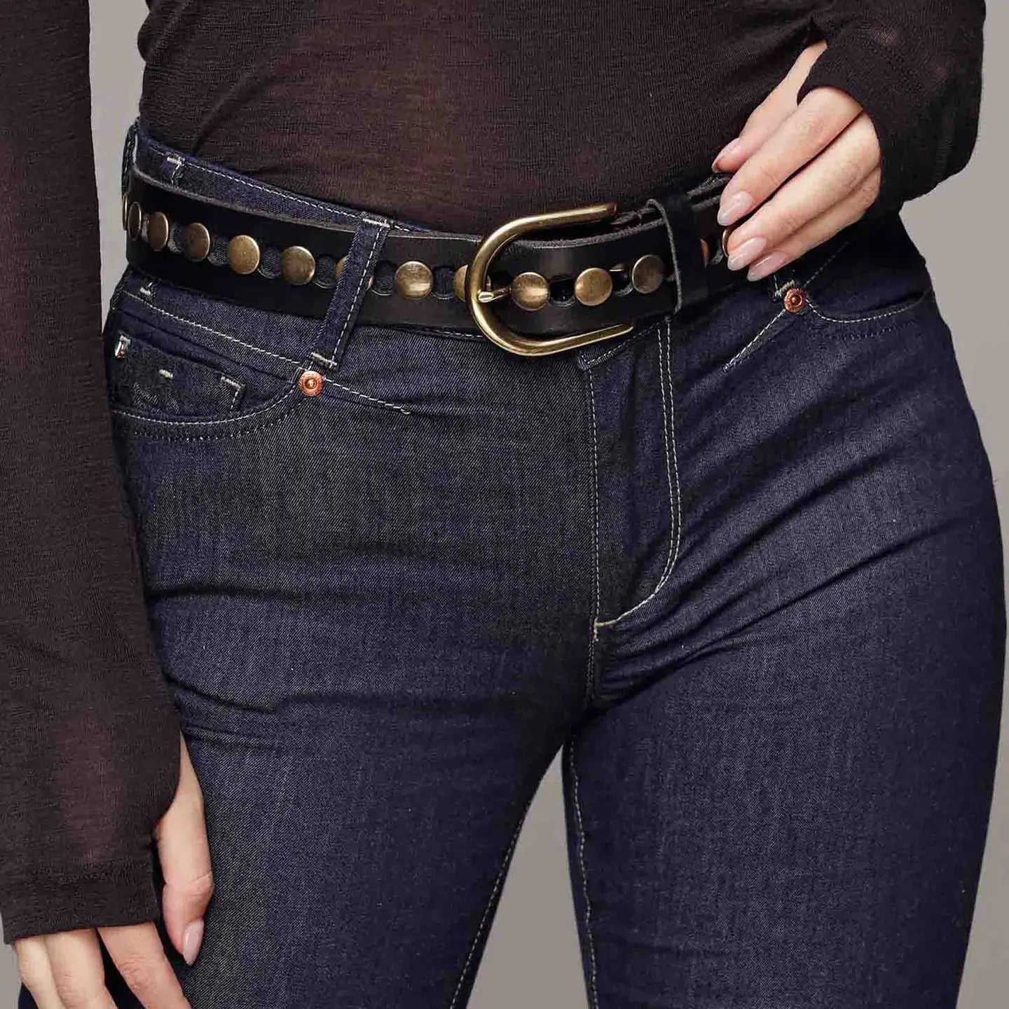 Jasmyn Studded Leather Belt