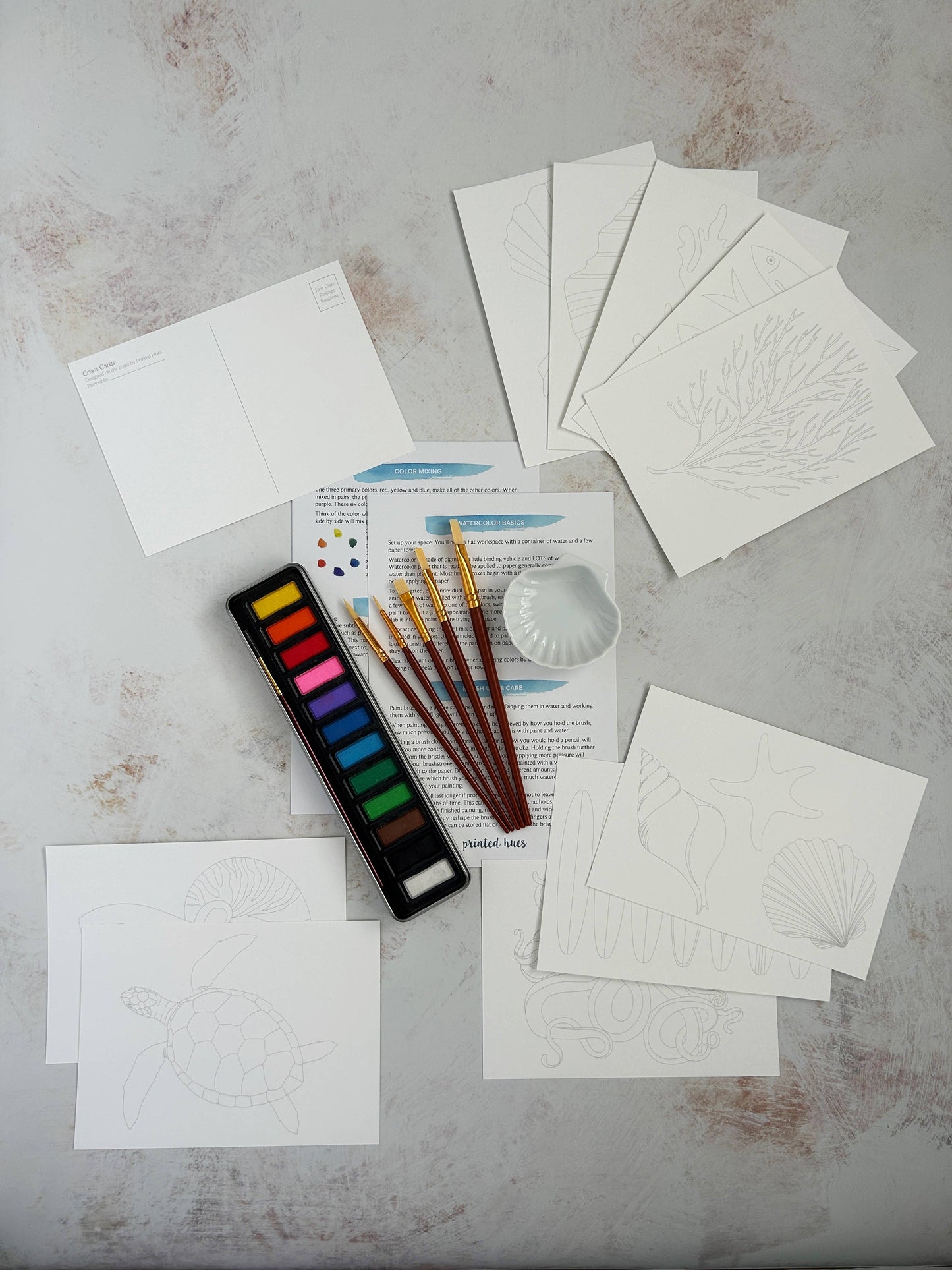 Watercolor Kit with Coast Cards