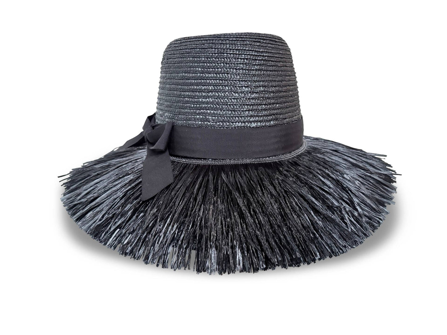 La Ventana - Black Straw Braid Beach Hat