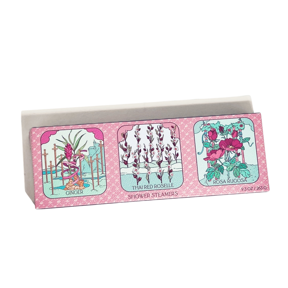 flower tarot shower steamer trio with botanicals