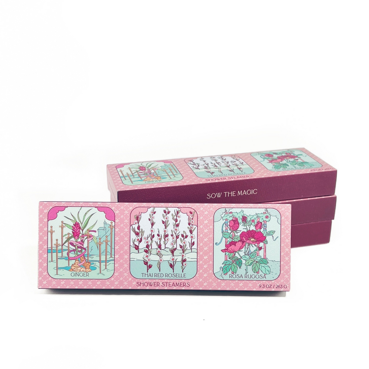 flower tarot shower steamer trio with botanicals