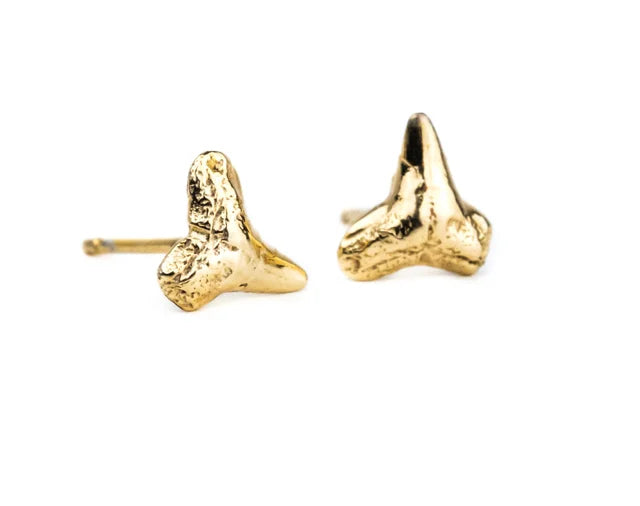 Shark Teeth Studs PVD Gold Plated