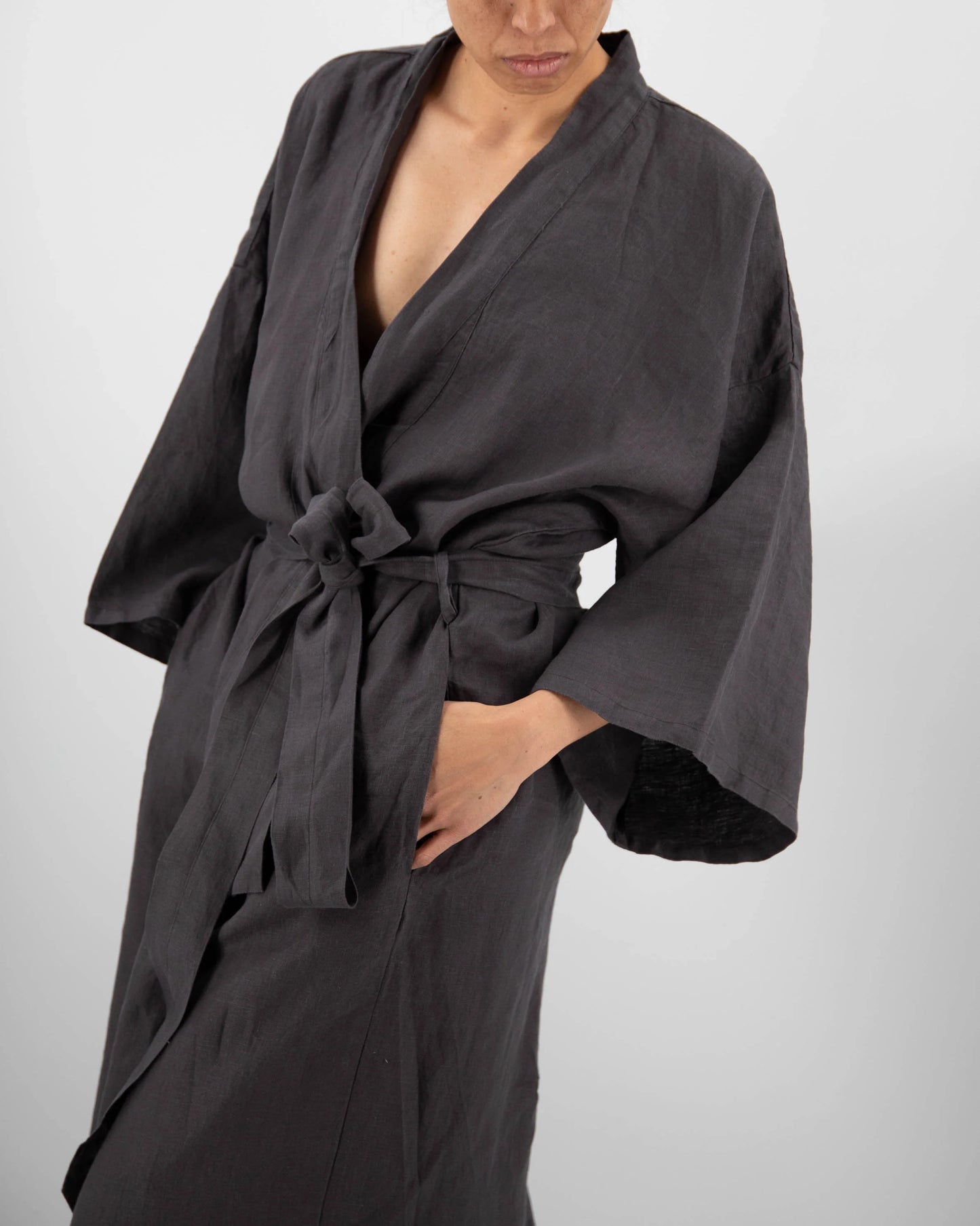 Sai Full Length Linen Robe