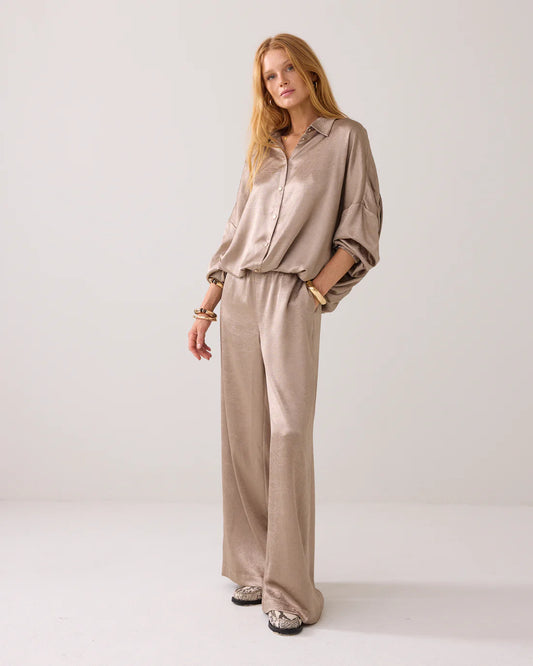 Crinkle Satin Blouse