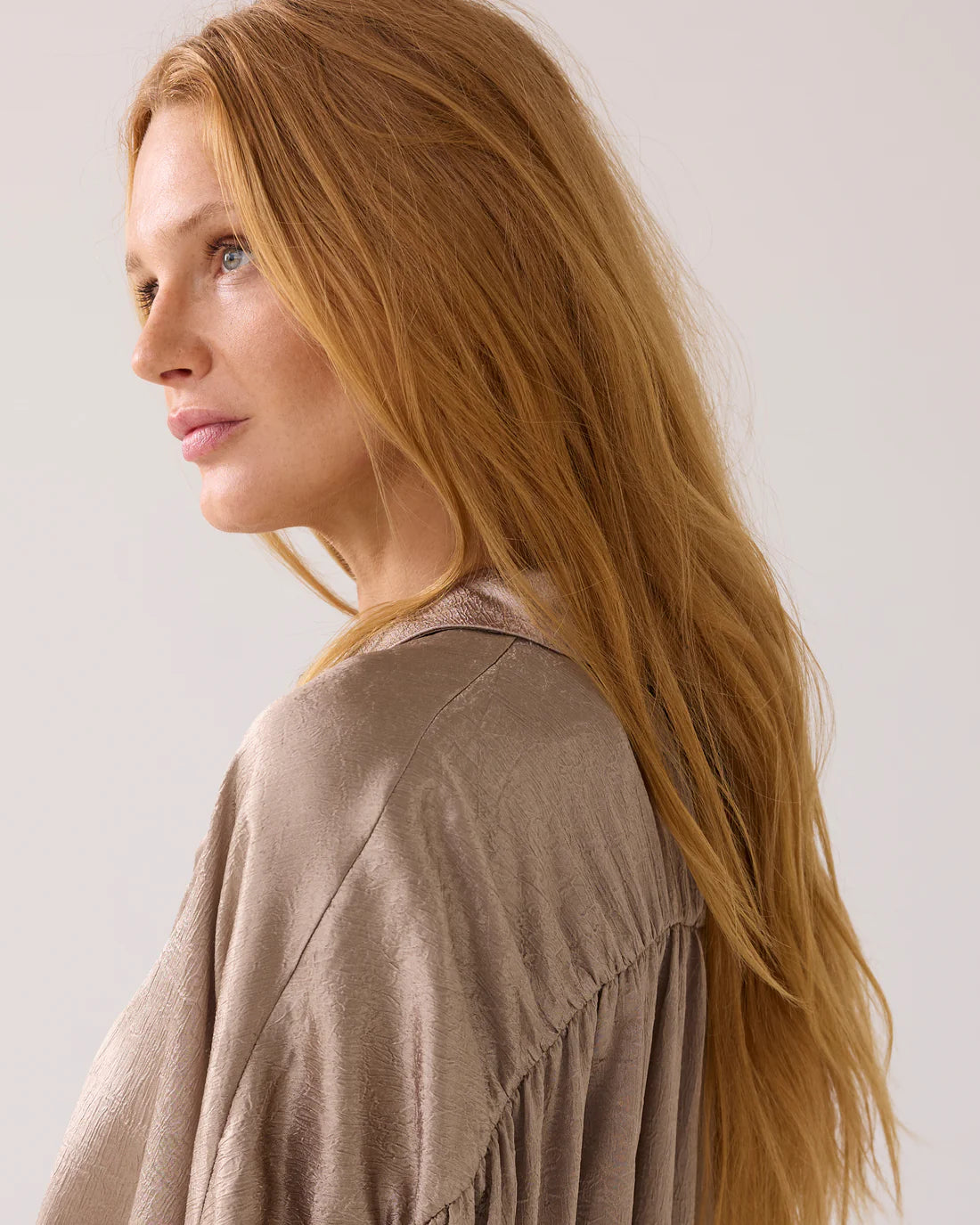 Crinkle Satin Blouse