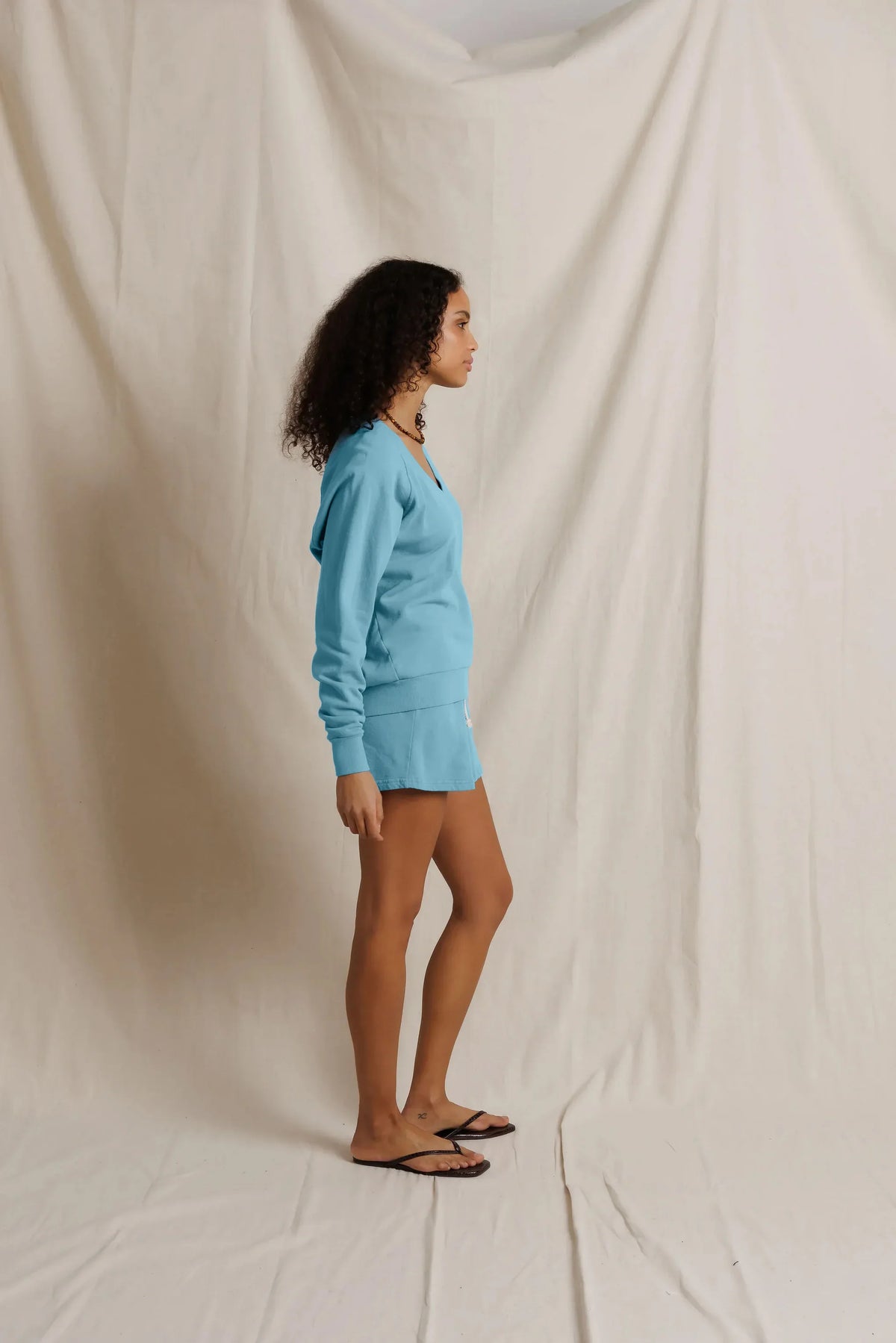 Sinead - Relaxed French Terry V-neck Sweatshirt