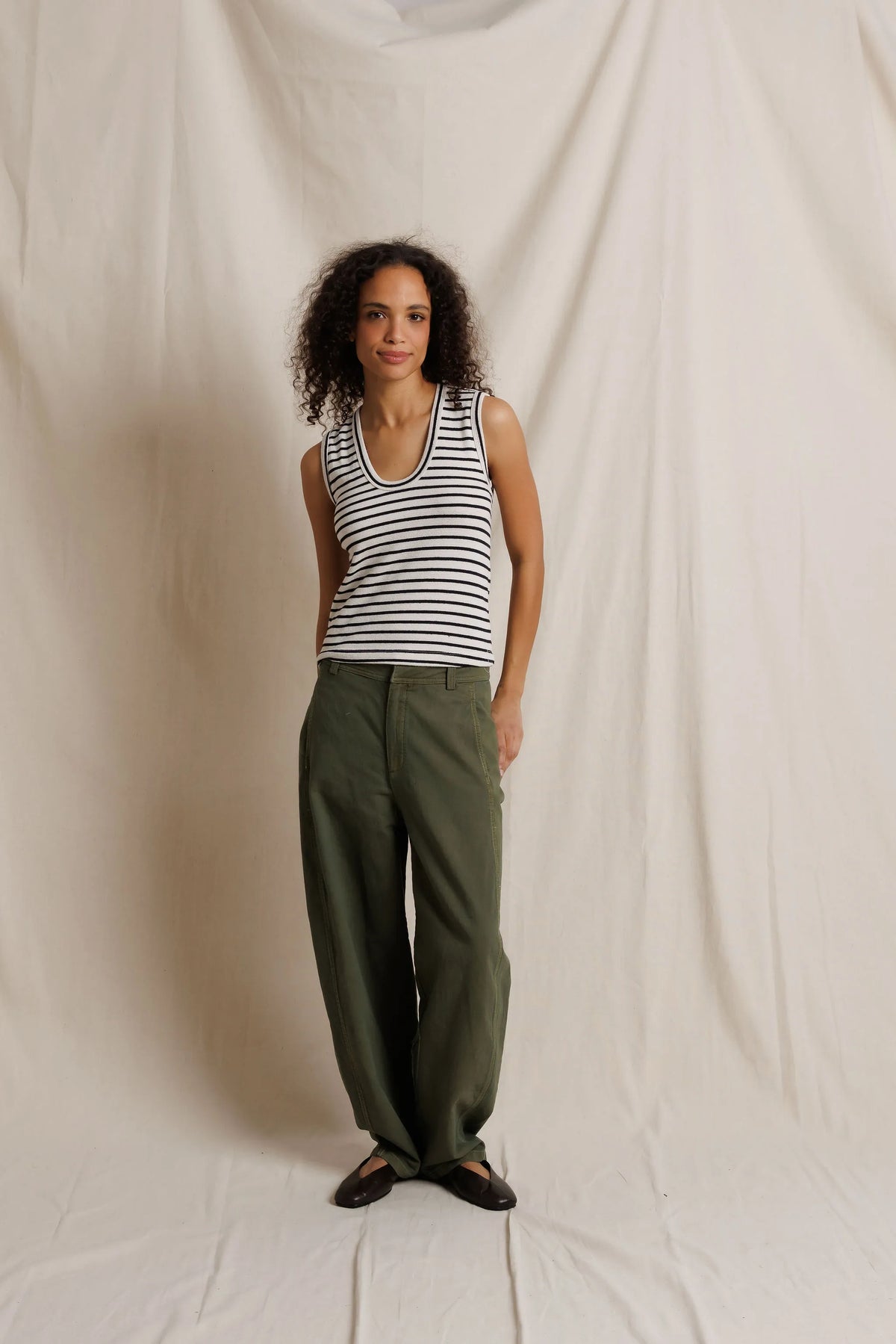 Tracy - Stripe U Neck Tank Top