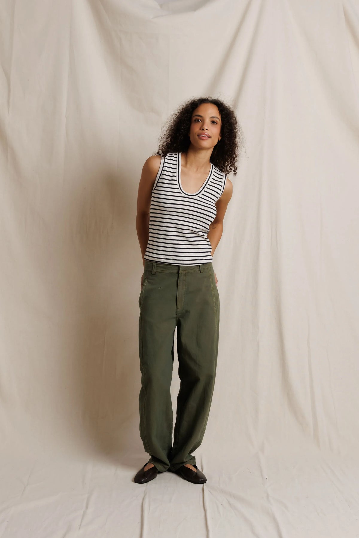 Tracy - Stripe U Neck Tank Top