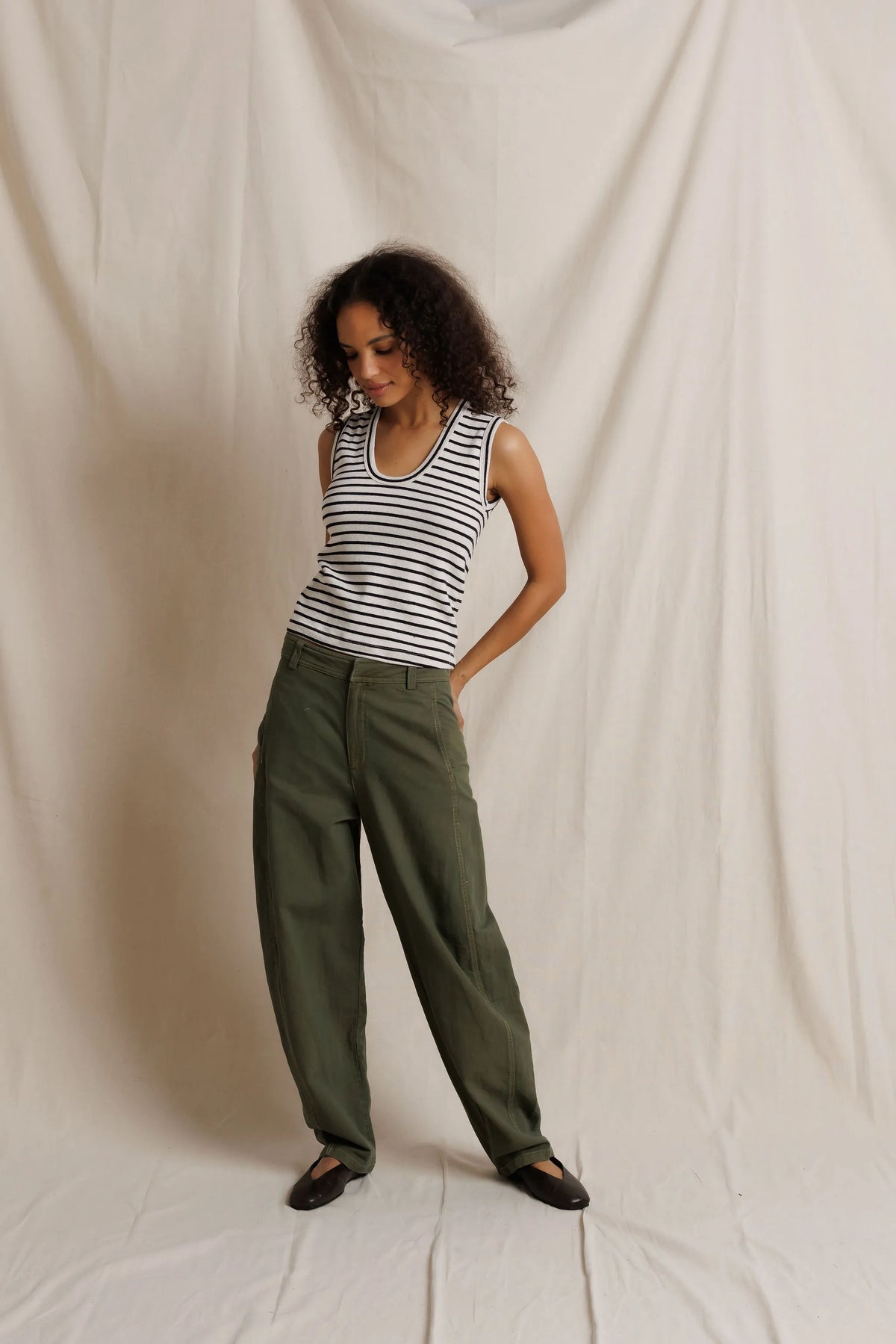 Tracy - Stripe U Neck Tank Top
