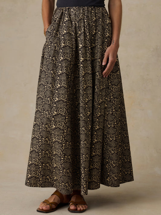 coastal poplin nera skirt