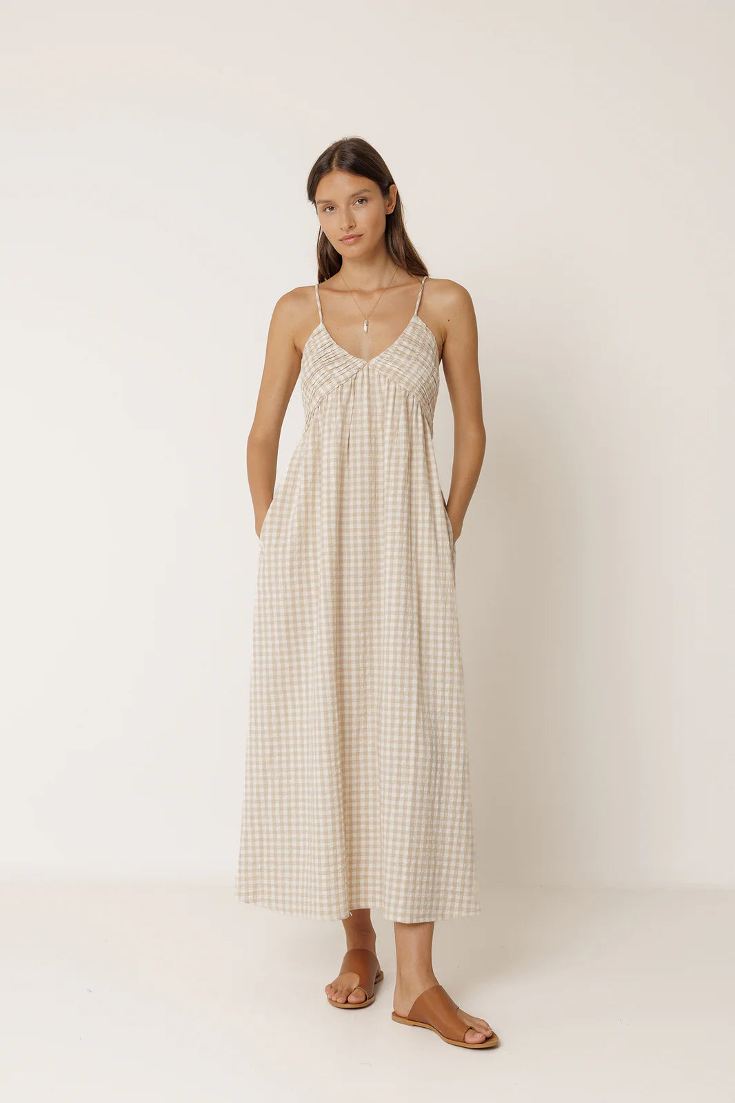 Gingham Strap Dress